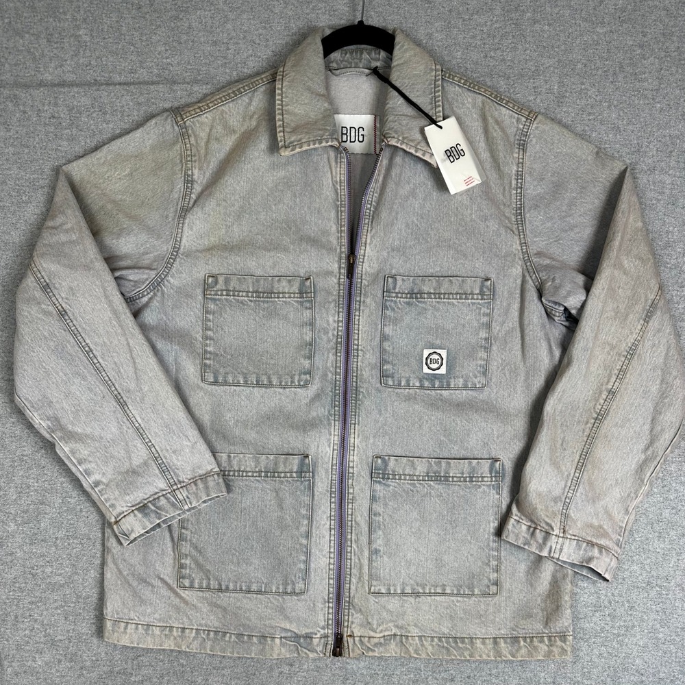 BDG Denim Chore Jacket Mens Size M Grey‎ New Utility Workwear Urban Outfitters